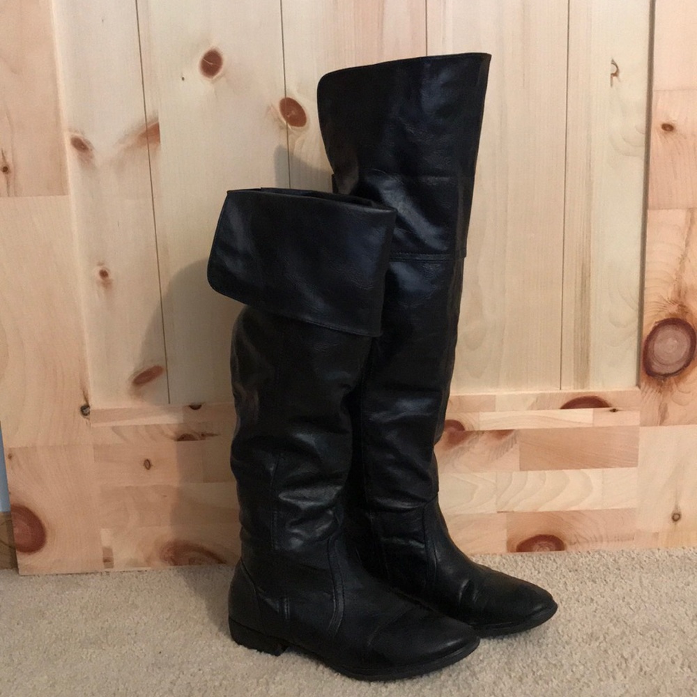Knee or Thigh High Vegan Leather Boots Size 8